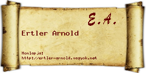 Ertler Arnold névjegykártya